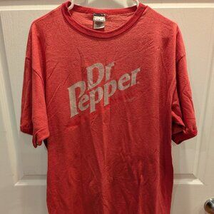 Men's vintage Dr. Pepper red ringer graphic t-shirt, size L